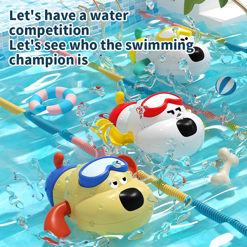 Children'S Bath Time Fun Spring Winding Toy Water-Loving Dogs Monkey Bathroom Plaything Interactive Bathtub Toy For Kids
