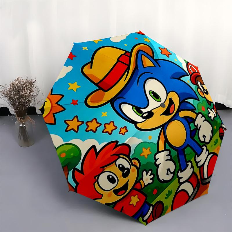 1pc Pikachu & Friends Pokémon Umbrella, Auto Open Close, Portable 3-Fold Design, 8-Rib Iron Frame Outdoor Umbrella, Perfect Gift for Fans, Travelers,