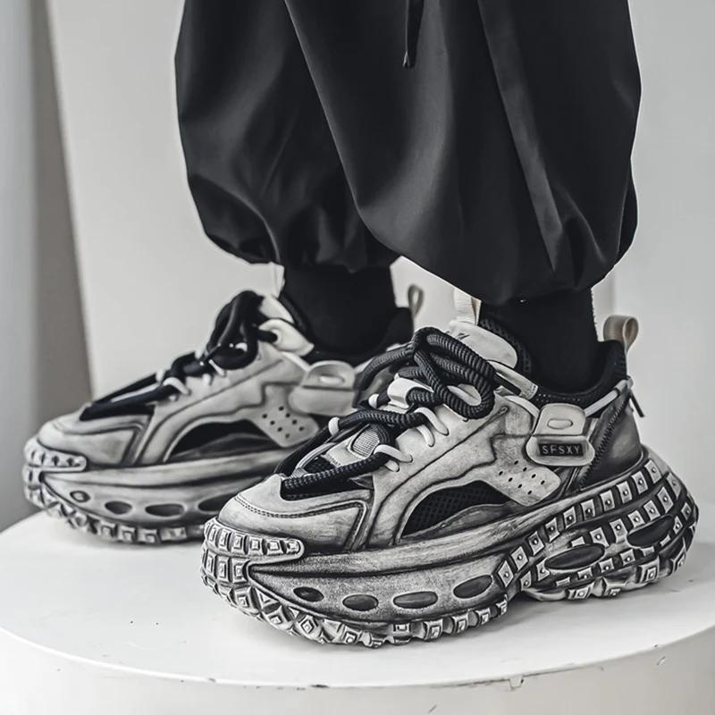 Уличный спортивный стиль мужские повседневные кроссовки на платформе винтажный дизайн массивные уличные кроссовки для скейтбординга теннисные кроссовки Zapatillas Hombre
