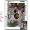 Diamond Painting Tulips And Coffee Diamond Mosaic Craft Diamond Embroidery Painting