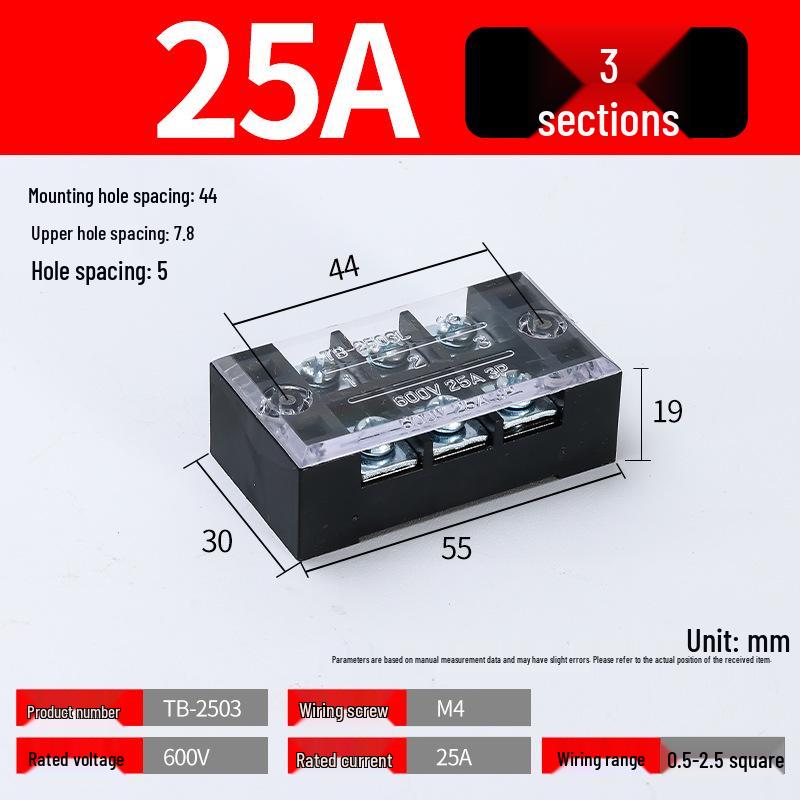 TB High Current Wire Connectors: 15-45A Terminal Blocks with 3-12 Positions