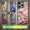 Художественная цветочная картина Для iPhone Mini, 13, Max, 11, 15, 17, 14, Plus, 12, Pro, 16, Для Magsafe, Магнитный чехол для беспроводной зарядки