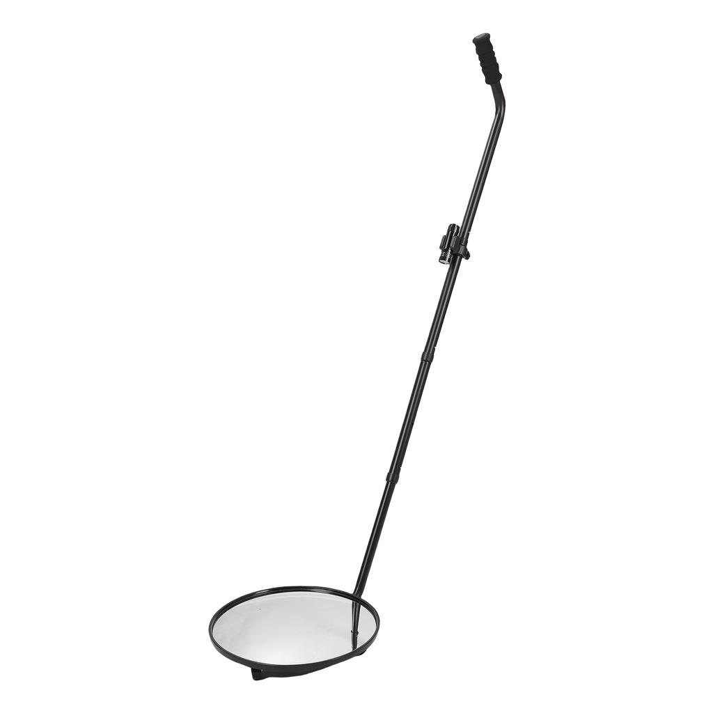 Under Car Inspection Mirror 30cm Diameter Telescoping Convex Search Mirror with 3 Wheels and LED Flashlight for Truck