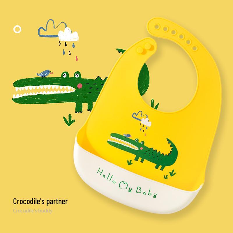 Водонепроницаемый силиконовый детский слюнявчик - Устойчивый к пятнам, Идеальный для детского сада и кормления