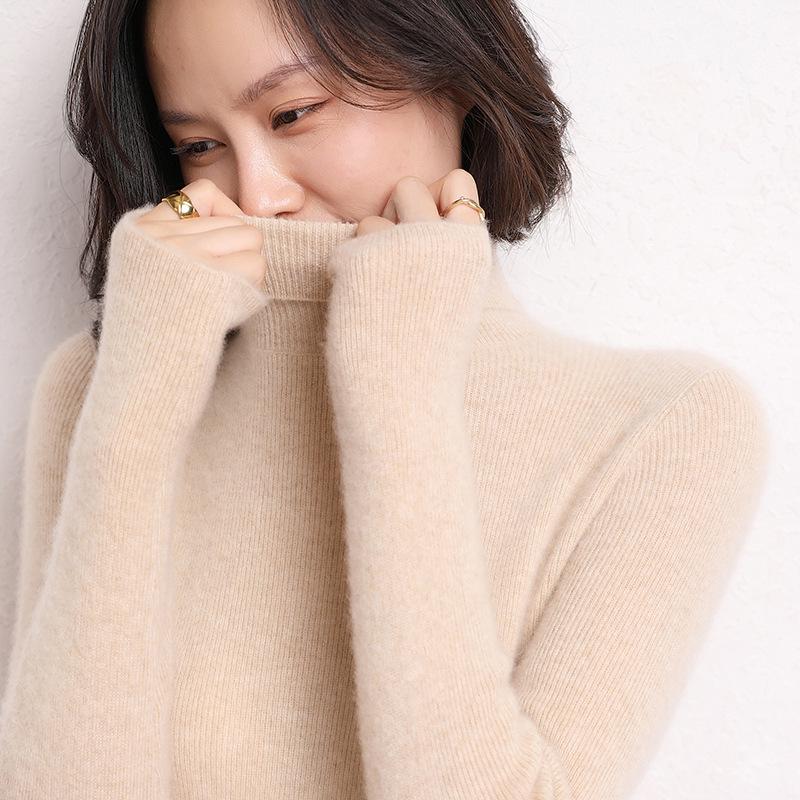 2023 Autumn/Winter Women's High Neck Slim Fit Cashmere Sweater