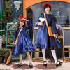 J-yuefang/Jingyuefang Witch Kiki Costume for Girls, Japanese Style Anime Cosplay Dress with Headband and Backpack