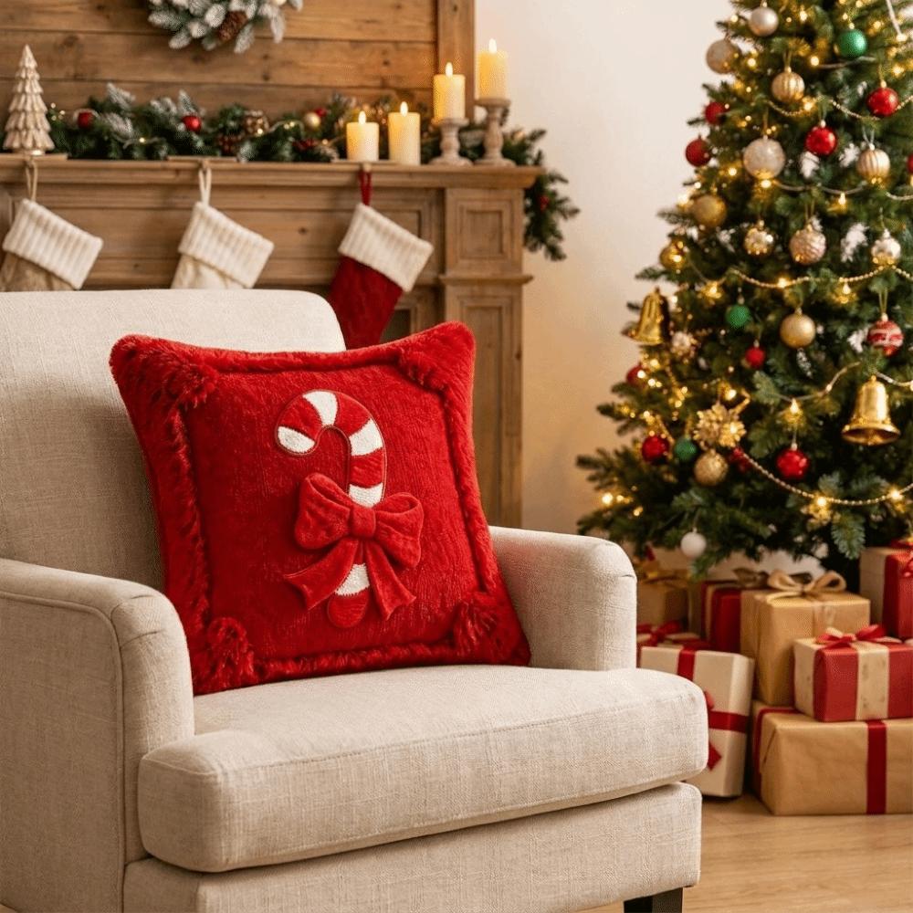 Plush Throw Pillow Cover Soft Comfortable Cushion Cover Christmas Pillow Cover Home Decoration