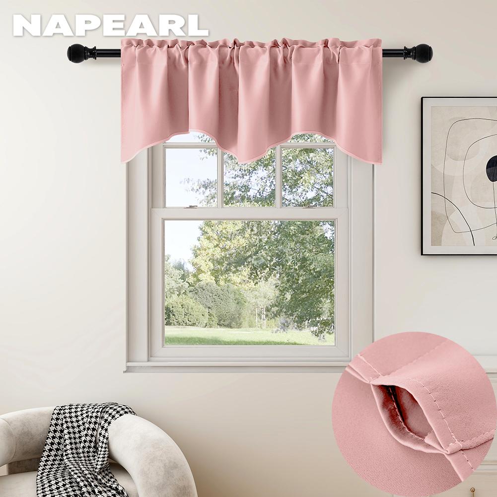 1PC NAPEARL Solid Color Versatile Waveform Curtain Window Decoration Short Curtain for Living Room Small Window