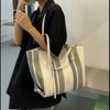 Striped Women's Shoulder Bag Korean Version Zipper Handbag For Female Fashion Large Capacity Tote Casual Shopper Pouch