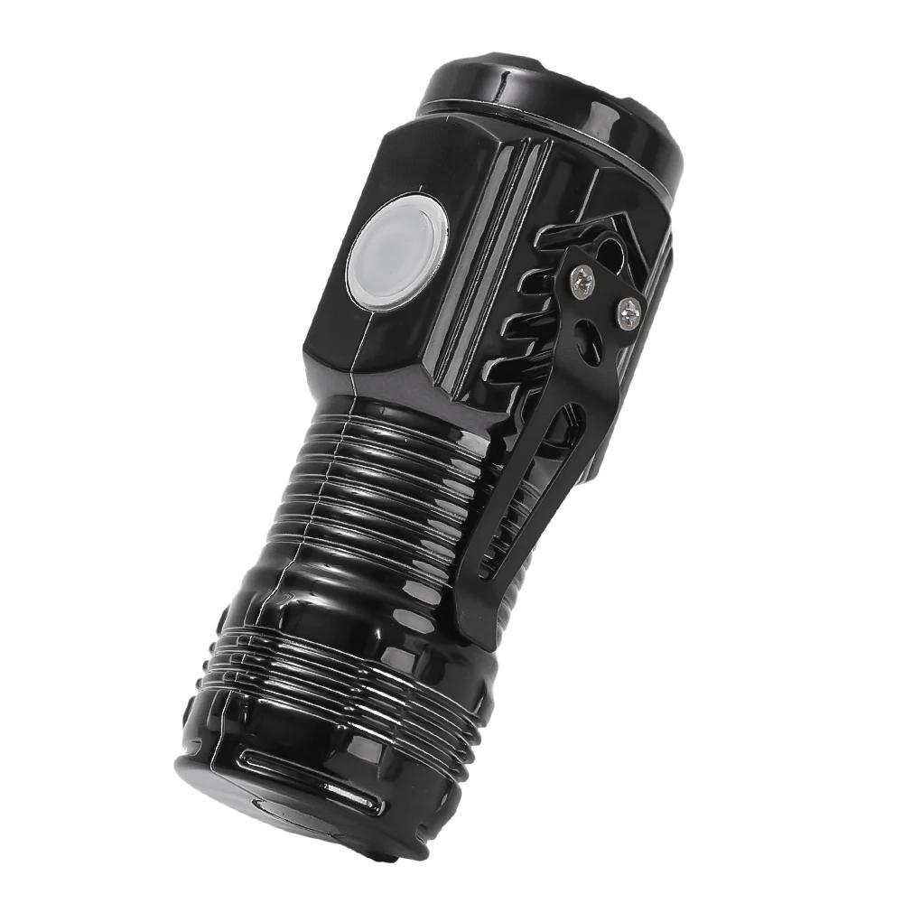 3 LED Bulbs Strong Flashlight Multi-functional USB Charging Compact Mini Portable Outdoor Fixed Focus Long Range Torch