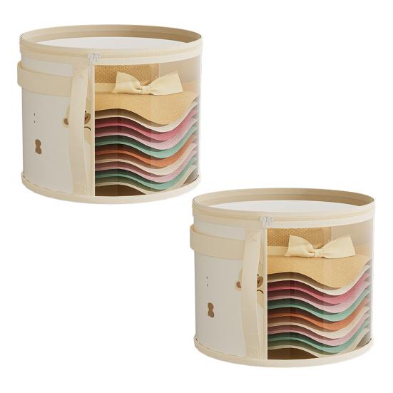 Hat Storage Bucket Large Capacity Zipper Closure Transparent Foldable Round Brim Hat Storage