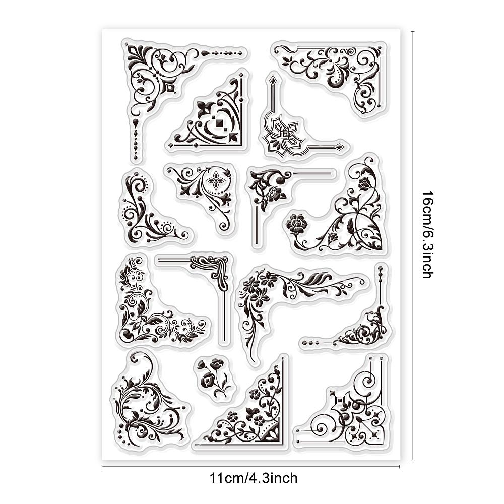 PVC Plastic Stamps for DIY Scrapbooking Photo Album Decorative Cards Making Stamp Sheets Flower Pattern 16x11x0.3cm