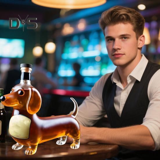 Бутылка для виски для собак, 3D-гравированные бокалы, пивная бутылка для мужчин, пап, любителей собак, графин для вина для домашнего бара, декор