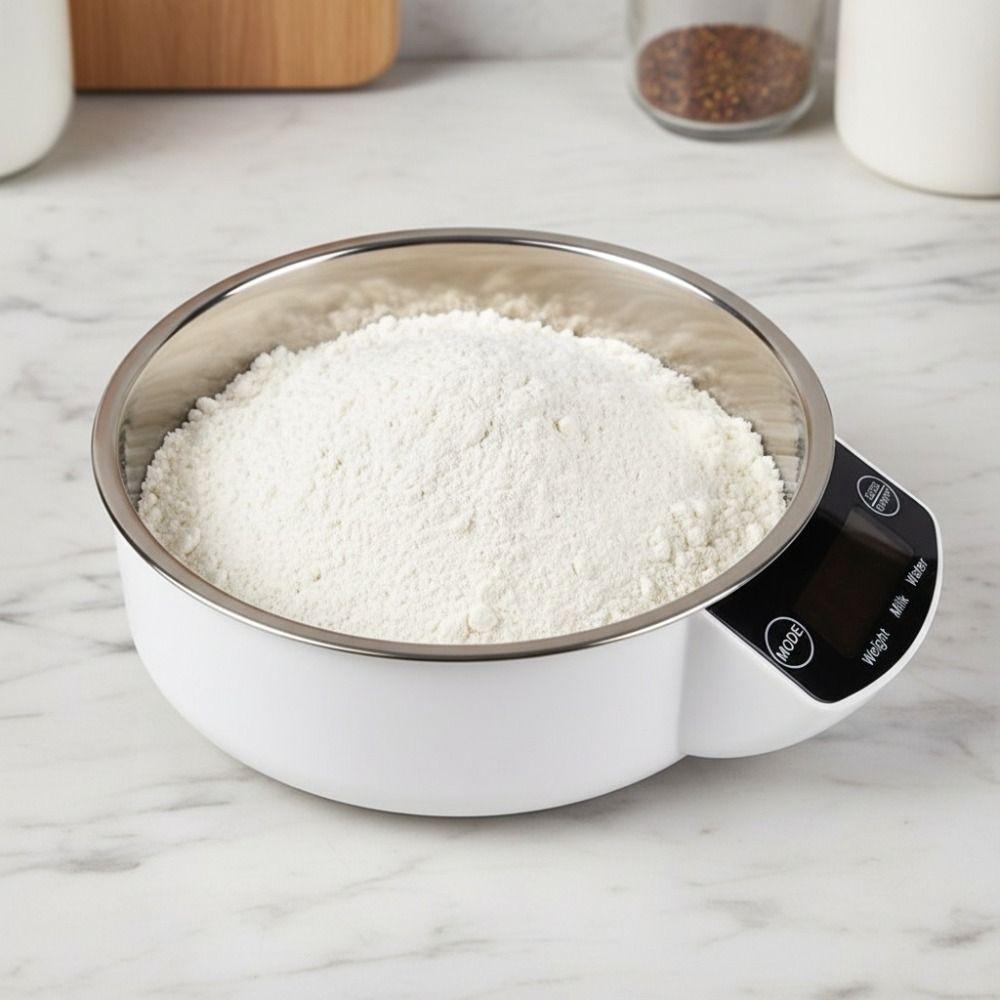 LCD Display Stainless Steel Electronic Bowl Scale Detachable Food Bowl Scale Baking