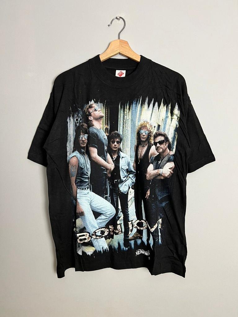 Редкая винтажная футболка Bon Jovi 90-х Empire Tee Рок-группа Унисекс