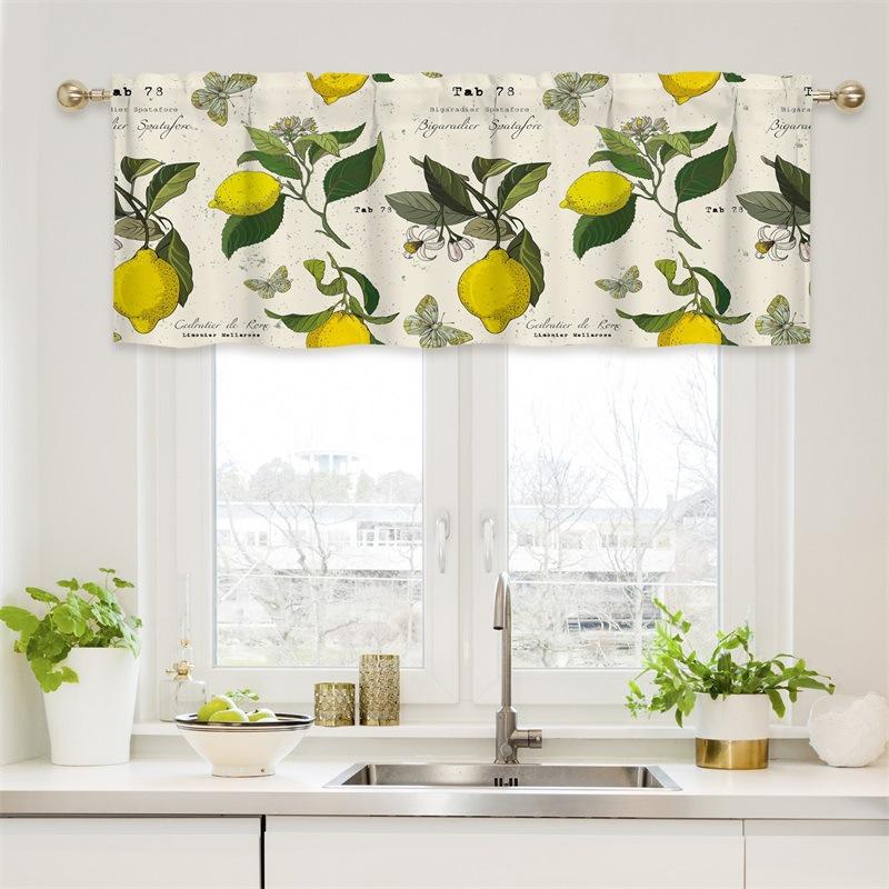 Curtain Valance, Wildflowers Spring Watercolor Flower Floral Print Plants Short Rod Pocket Window Treatment for Living Room, Bedroom, Kitchen,Bathroom