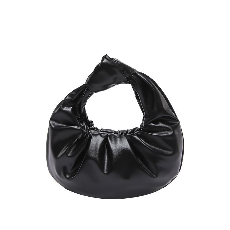 Простая плиссированная сумка в стиле ретро в форме полумесяца 2024 года, новая корейская версия, модная нишевая дизайнерская сумка