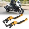 Регулируемая пара рычагов тормоза и сцепления для мотоцикла Yamaha XMAX 250 XMAX300 XMAX400 (Золото)