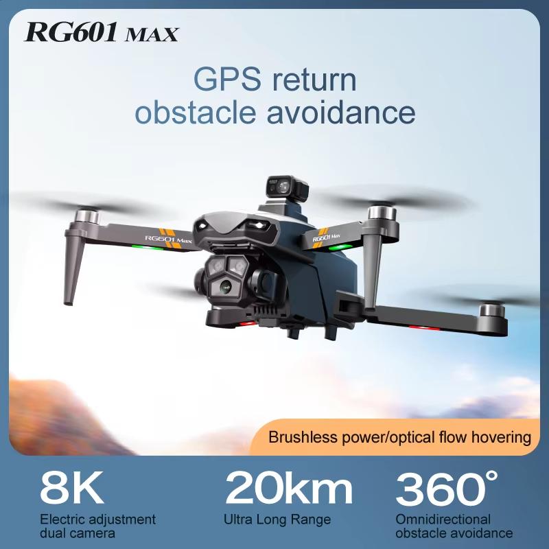 Новый RG601 MAX 8K Drone HD ESC Двойная камера GPS 5G Laser Obstacle Avoidance WIFI FPV Бесщеточный складной квадрокоптер 2 км игрушка в подарок