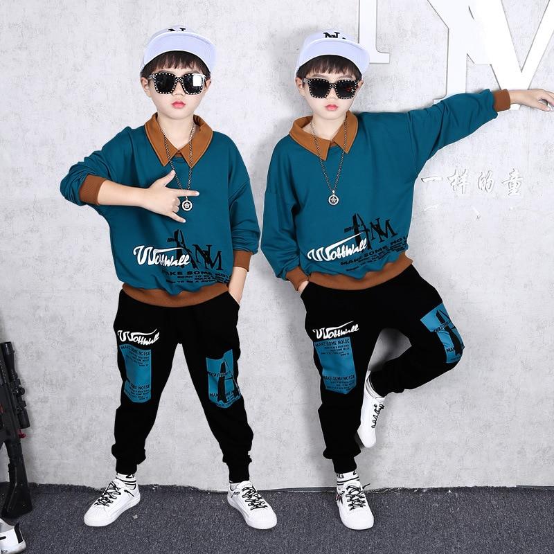 Одежда для мальчиков, модная детская осенняя спортивная толстовка с капюшоном и штаны для мальчиков, комплект из двух предметов, 8, 9, 10, 12, 13, 14 лет, детская одежда из хлопка