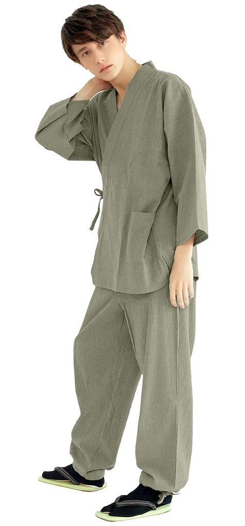 Pongee Willow 14 [Kyoetsu] Samue, Лето, Стирать, Стиль, Ткань, Хлопок, Мужской (LL, трава)