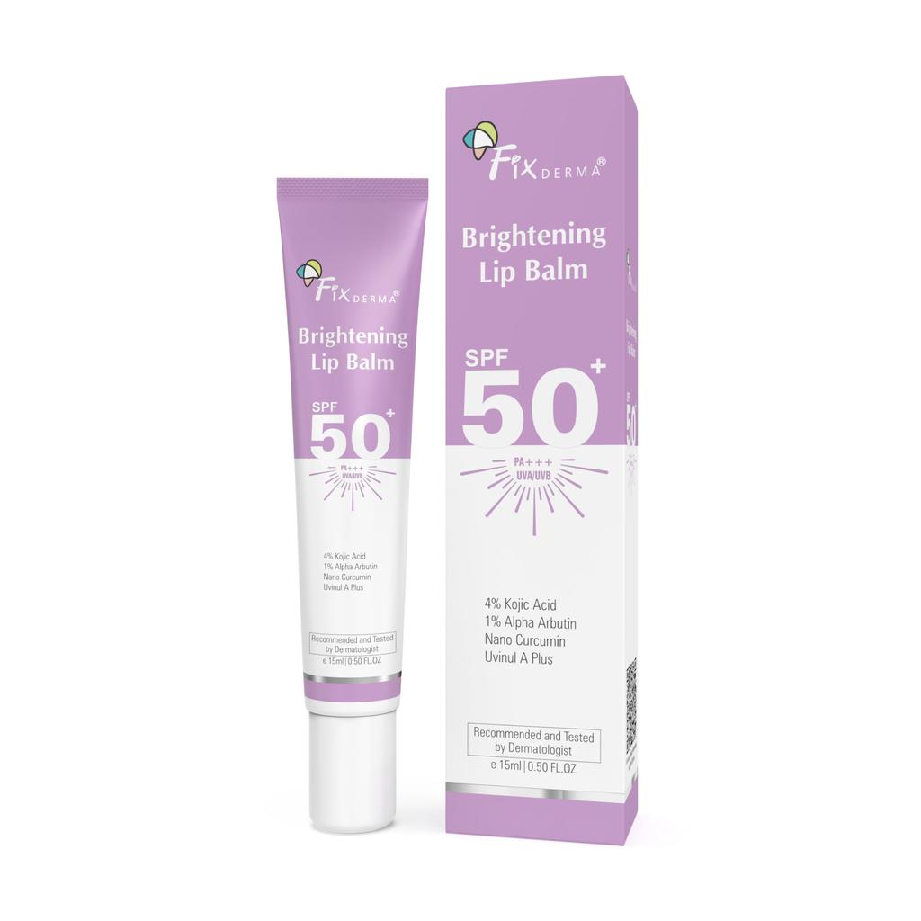 Fixderma Осветляющий бальзам для губ с SPF 50 PA+++ для пигментированных и сухих губ | 4% койевой кислоты, 2% альфа-арбутина | Увлажняет, питает и осветляет пигм