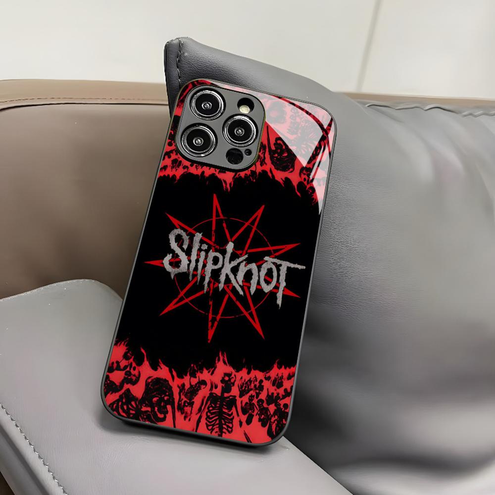 Чехол для телефона Slipknot Популярная группа для iPhone 16 15 14 12 11 13 Pro Max Mini 8 X Xr Xs Puls Черное стеклянное покрытие