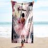1PC Custom Name Parisian Romance Beach Towel Highly Absorbent And Sand-Resistant Towel for Swimming, Pool, Yoga, And Travel Lightweight