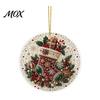 Acrylic Santa Decorations Christmas Hanging Ornament, 2D Flat Double Side Printed Festive Wall Snowman Pendant for Tree Window, Holiday Decor Office