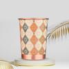 New Copper Printed Design 250ML Water Glass with Rust Proof Protection for Home and Office Use Ayurveda and Yoga Health Benefits Glass Set of 6