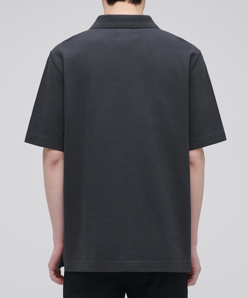 MUSINSA STANDARD Slit Neck Pique Polo Shirt [Dark Grey]