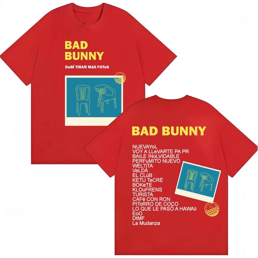 Футболка с туром альбома рэпера Bad Bunny для мужчин и женщин, хипстерские футболки, уютный хлопок, свободная повседневная футболка