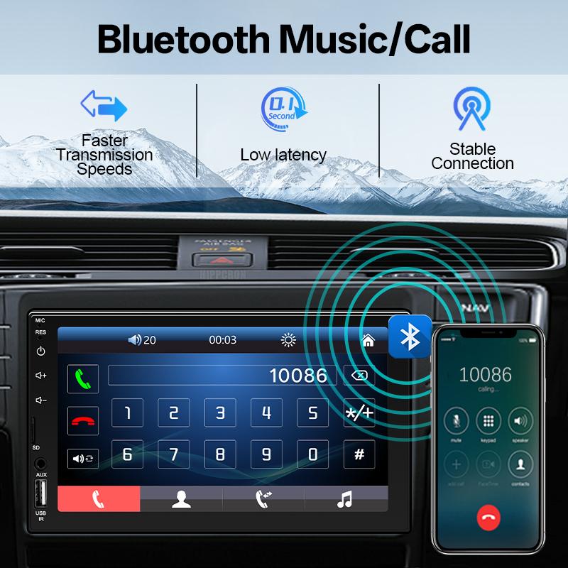 Автомагнитола Hippcron 2Din CarPlay Android Auto 7-дюймовый сенсорный экран Мультимедийный стерео для автомобиля MP5 Плеер с FM AUX BT U-диск TF