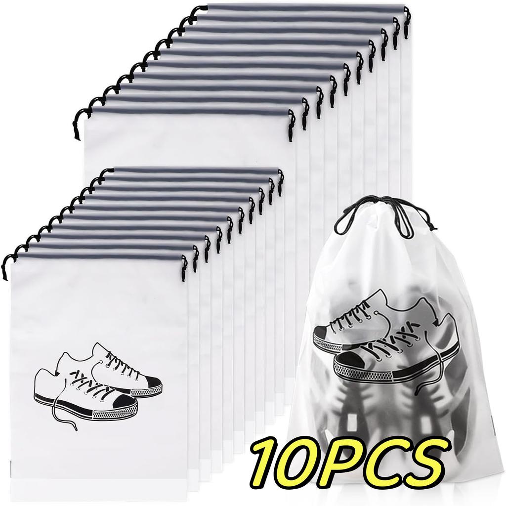Waterproof Shoes Bag for Travel Portable Shoe Suitcase Storage Bag Organize EVA Tote Transparent Drawstring Bag Dustproof Covers