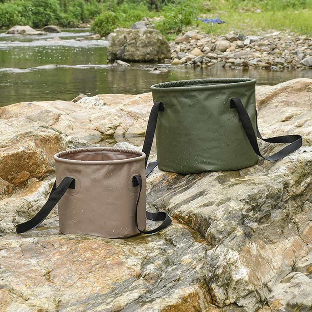 10/20L Folding Portable Bucket with Cover Car Wash Fishing Bathroom Tool Silicone Bucket Outdoor Camping Organizing Bag