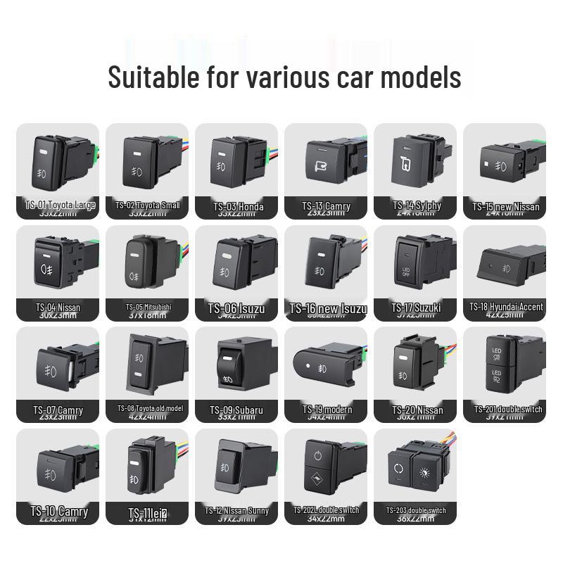 Универсальный выключатель противотуманных фар для автомобиля Toyota, Honda, Nissan, Renault, Mitsubishi, Isuzu, Hyundai - Совместим с кнопкой и модификацией