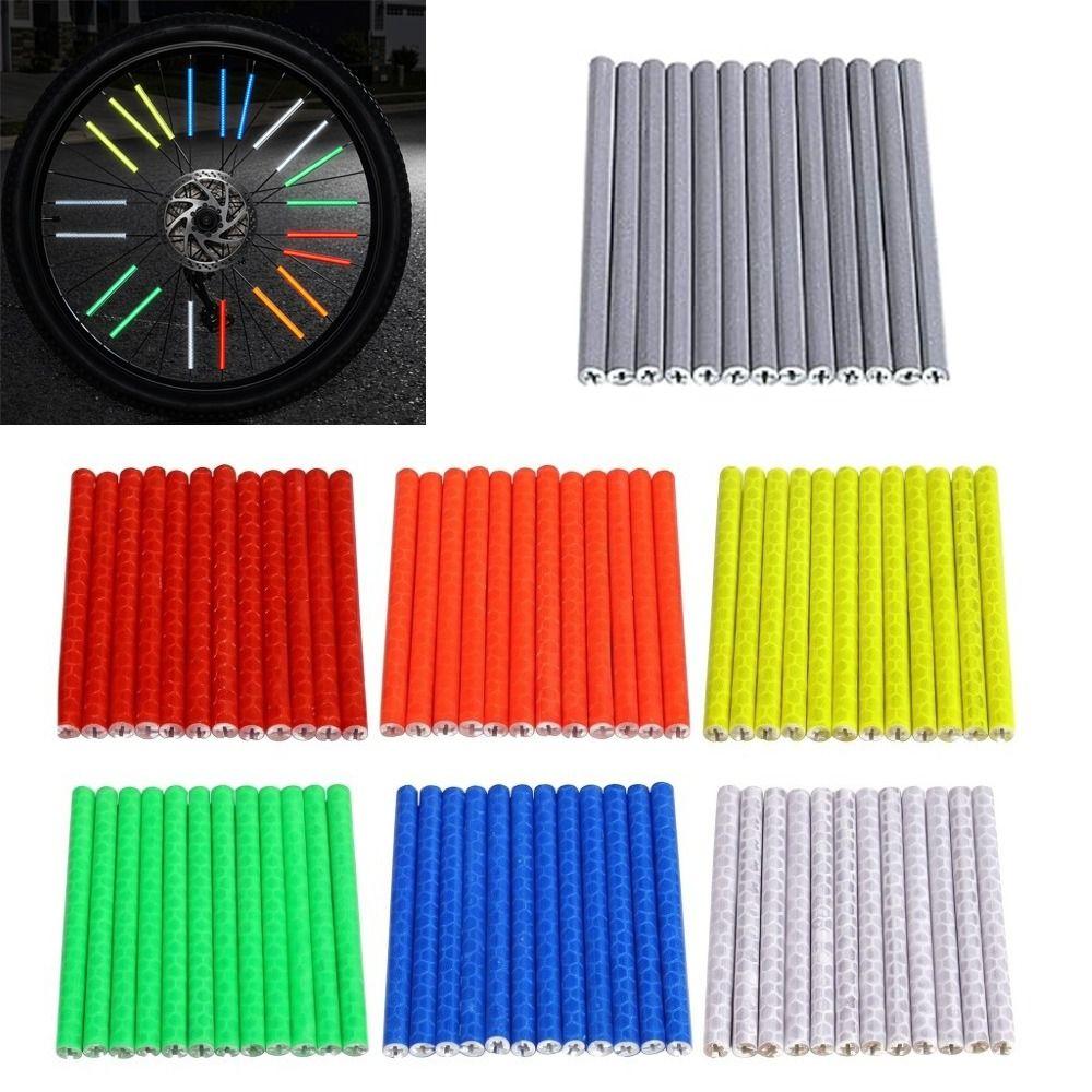 84PCS ABS Bicycle Wheel Reflector 75mm Reflective Spoke Skins Night Riding