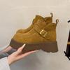 Модные женские ботильоны на щиколотке, плоская платформа, замшевые, зимние, новый тренд 2025, повседневные кроссовки, модные зимние ботинки, для ходьбы, женские ботинки