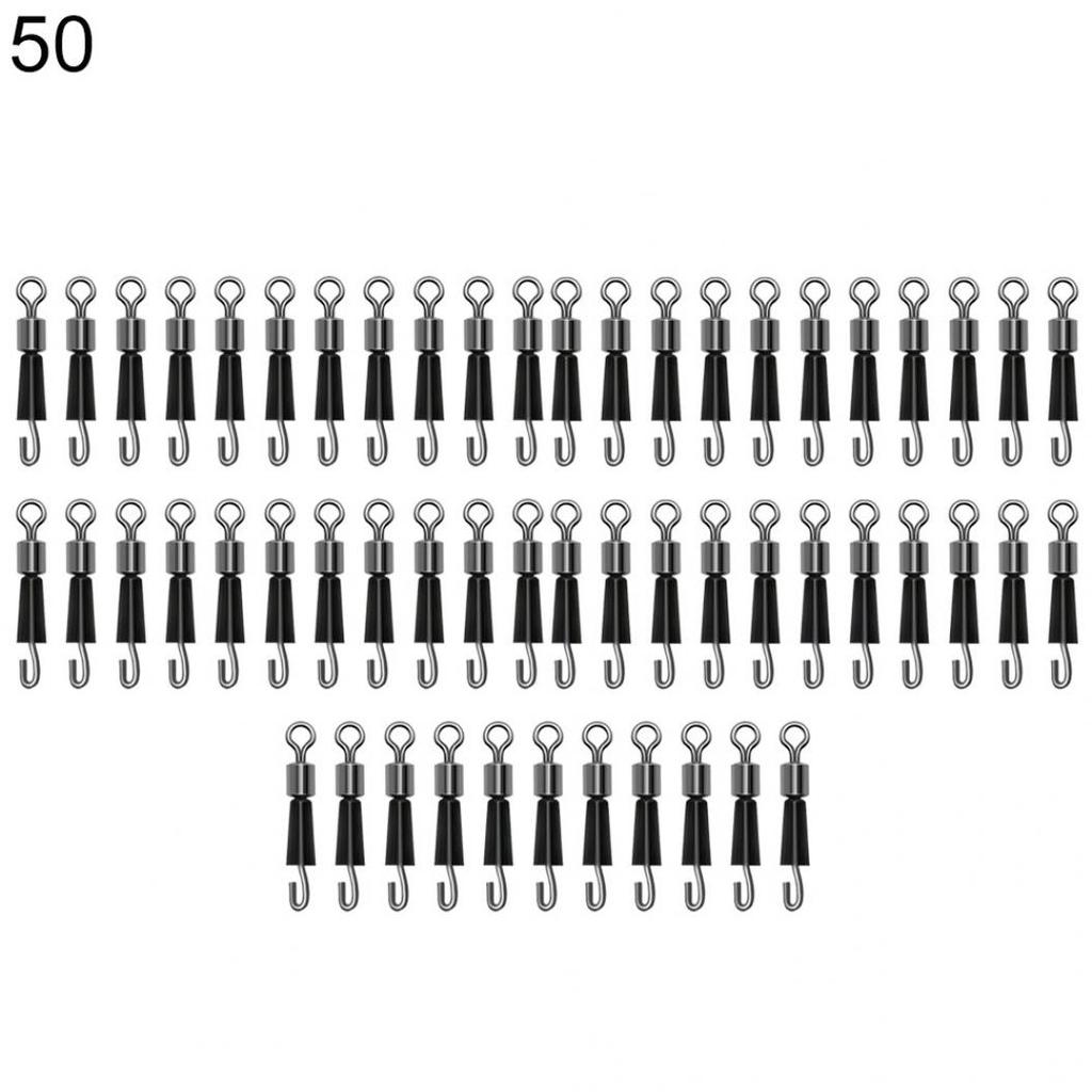 20/30/50Pcs Fishing Swivels Ball Bearing Swivel Rings Connector Rolling Hook