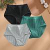 3 шт./комплект Женские S-3XL Бесшовные Хлопковые Трусы с Высокой Талией Однотонные в Полоску Высококачественные Трусы Женское Уютное Большого Размера Сексуальное Нижнее Белье