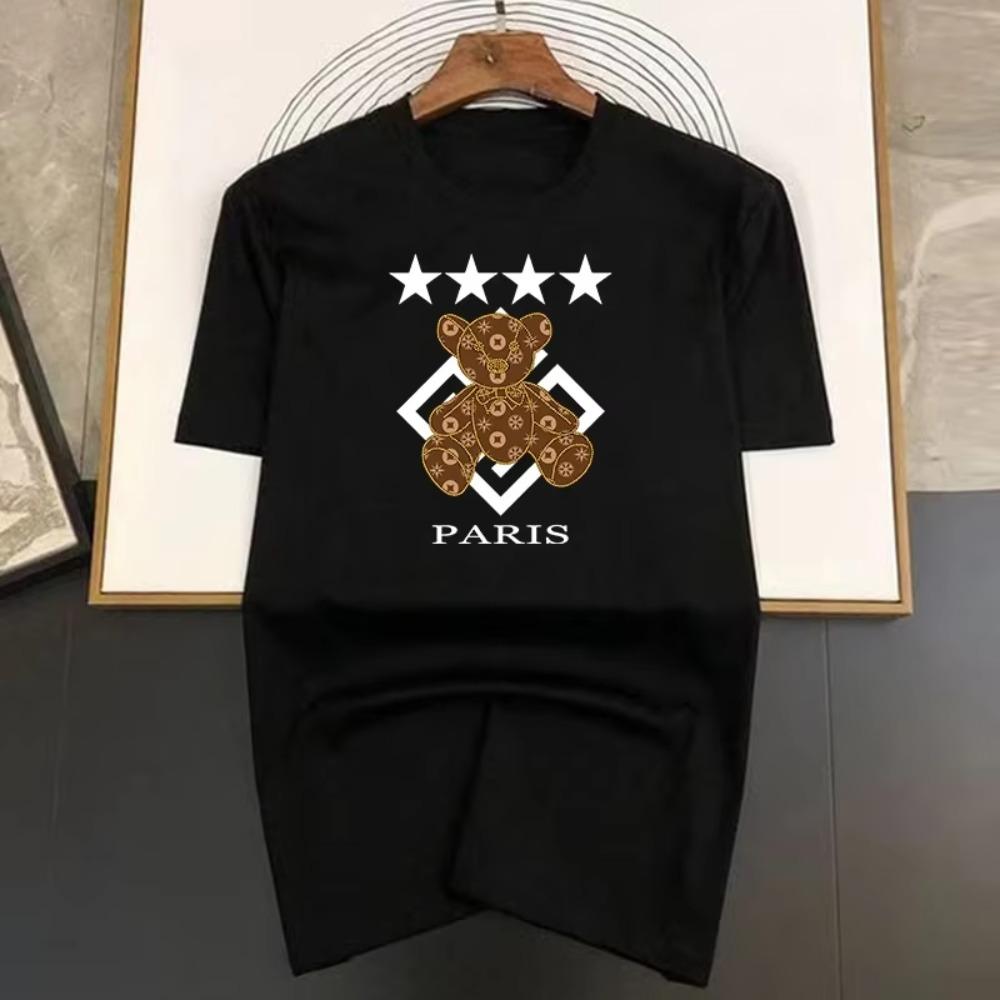 New Luxury Brand Bear for Men and Women Basic Cotton T-shirt Summer Round Neck Fashion Casual Short Sleeve