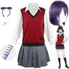 Kakegurui Compulsive Gambler Ikishima Midari Cosplay Wig and Accessories JK Uniform School School Suit Halloween Costumes