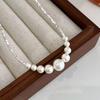 Elegant French-Style Silver Pearl Necklace - Perfect Luxury Gift for Girlfriend or Bestie On Valentine's Day.