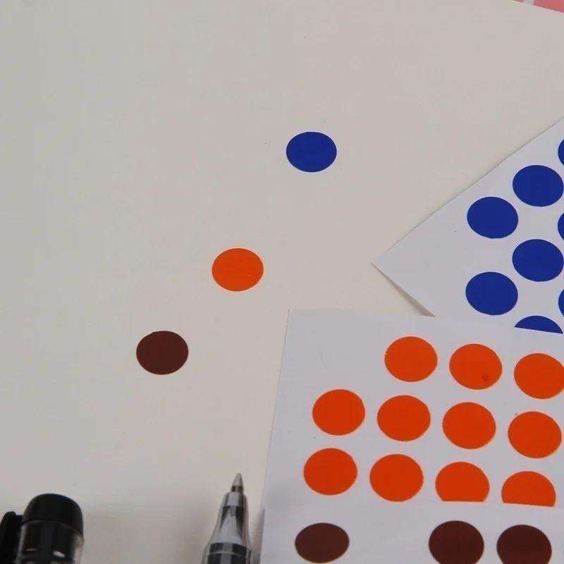 4 листа круглых наклеек 10 мм разных цветов, цветные точечные наклейки, кодирующие круглые точечные этикетки, диаметр