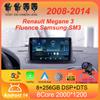 Для Renault Megane 3 Fluence Samsung SM3 2008 - 2014 Автомобильный Радиоприемник Android 14 Carplay Авто Мультимедийный Плеер Стерео 2din Головное Устройство