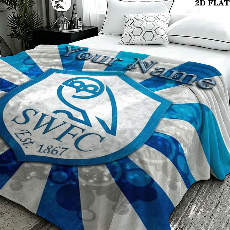 1PC Sheffield Wednesday Football Club Custom Name Patterned Flannel Blanket Suitable For All Seasons for Home Decor Warmth and Comfort Gifts Holiday P