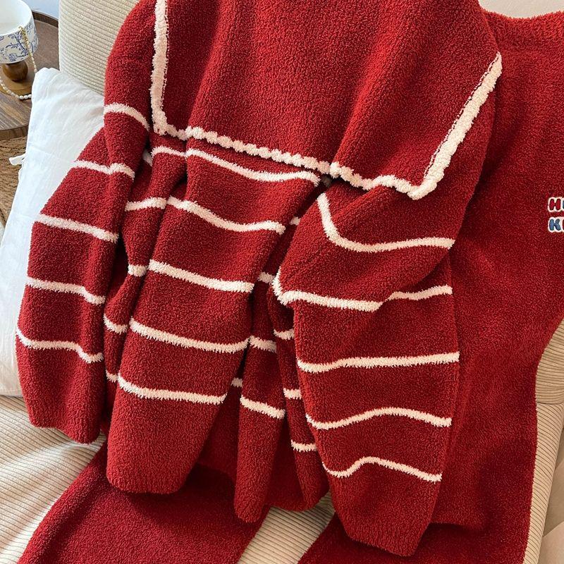 Женская бархатная домашняя пижама в корейском стиле, утолщенный комплект больших размеров для осени и зимы с рождественским настроением.