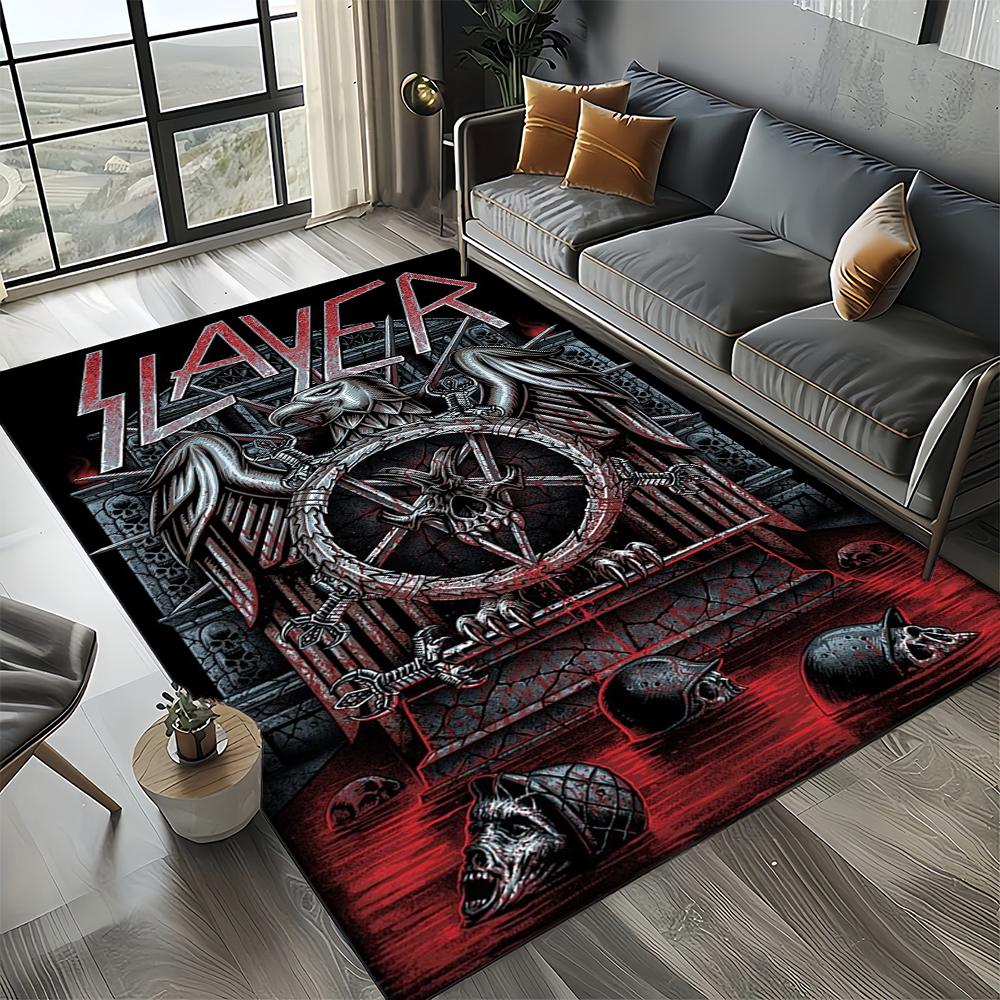 2025 Новый стиль Slayer Хэви-метал группа Знак Ковер Коврик для Гостиной Спальни Дома Украшение Дивана, Детский Игровой Нескользящий Напольный Коврик