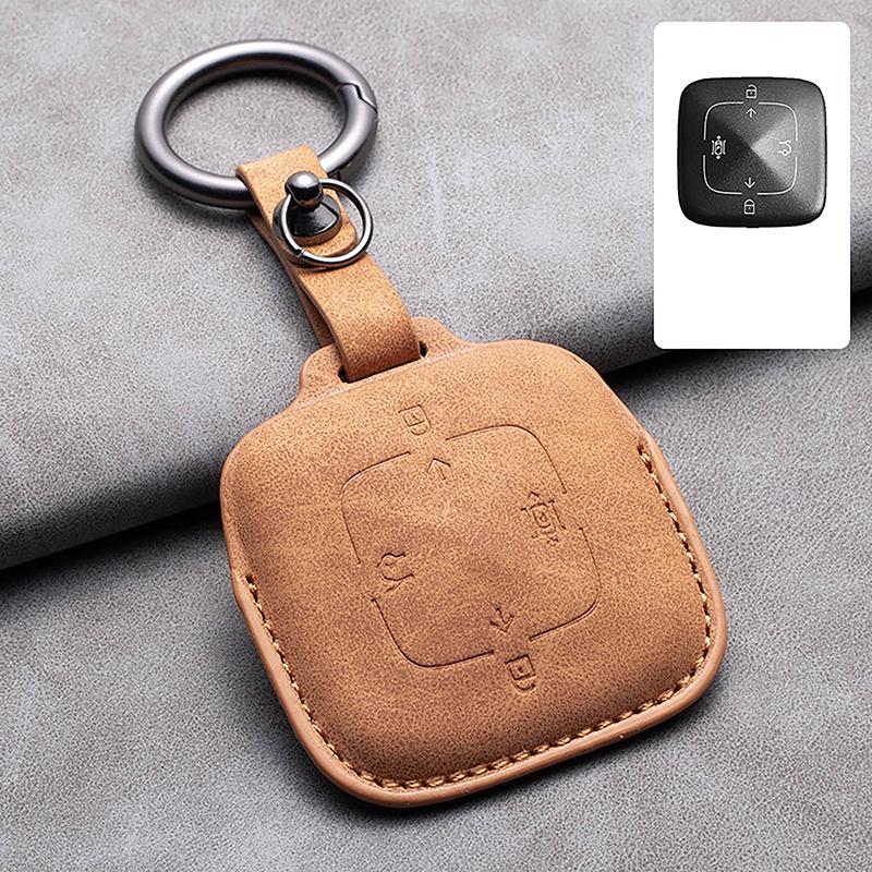 Кожаный чехол для автомобильного дистанционного ключа с 4 кнопками для Zeekr 001 X 2021 2022 2023 для Zeekr 001 009 с полной защитой, брелок для ключей
