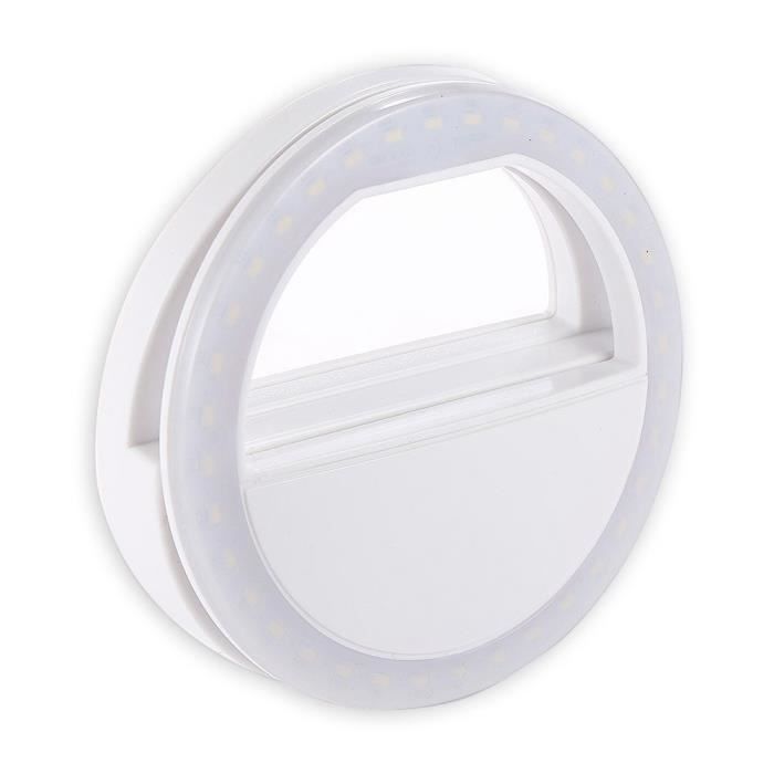 VSHOP® Кольцевая LED лампа для селфи для телефона - Мини кольцевая лампа 85 мм, Регулируемая интенсивность, 5000K-7000K, с держателем для смартфона для